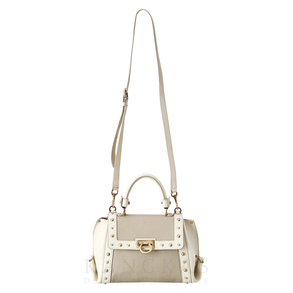 FERRAGAMO(USED)페레가모 패브릭 소피아백